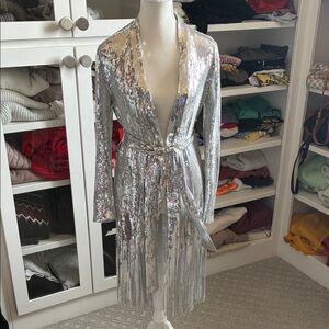 Forever 21 Silver Sequin Women's Robe
